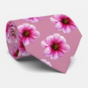 Blume deckte rosa Dahlie-Foto mit Ziegeln Krawatte
