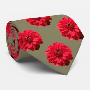 Blume deckte rotes Dahlie-Foto mit Ziegeln Krawatte