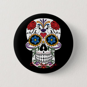 Blume Decorated Human Skull Art Thunder_Cove Button