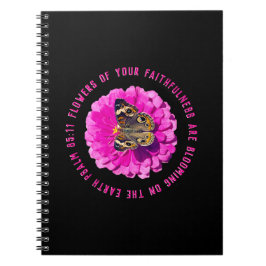 Blume deiner Fantasie Rosa Blume auf schwarz Notizblock