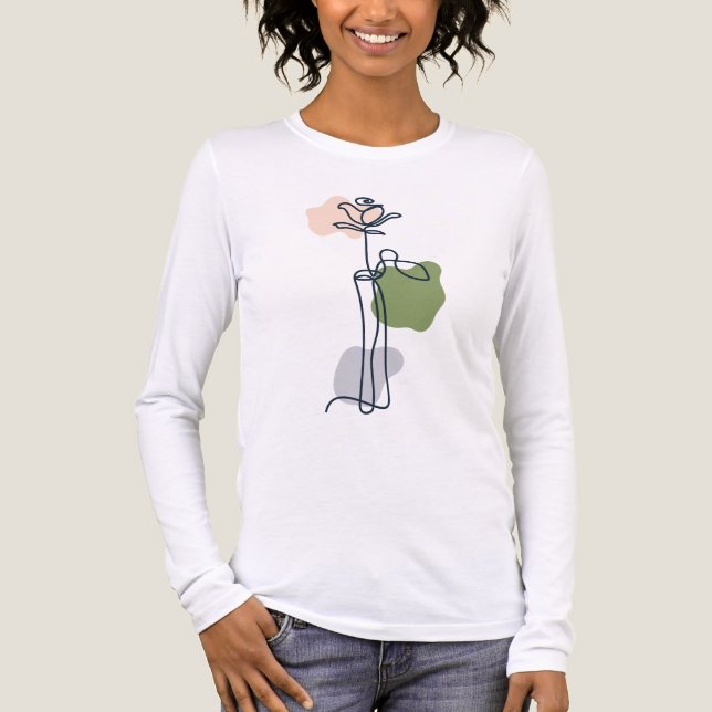 Blume der abstrakten Rose Tri-Blend Shirt (Vorderseite)