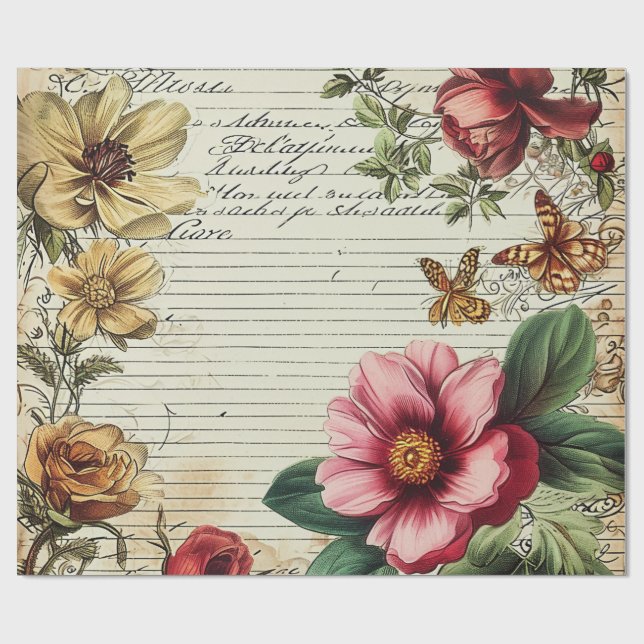 Blume der alten Junk-Zeitschrift Geschenkpapier (Flach)