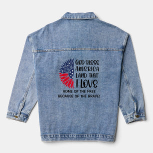 Blume der amerikanischen Flagge mit dem Segen des Jeansjacke