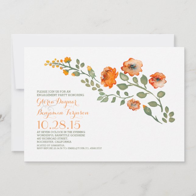 Blume der Aquarellfarben, niedliche Blumenfreunde Einladung (Vorderseite)