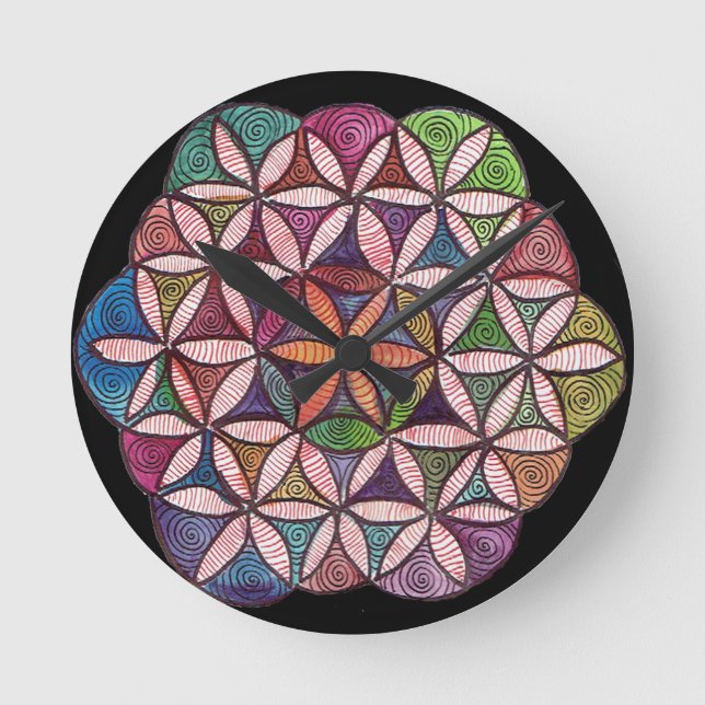Blume der Aquarellkunst Runde Wanduhr (Vorderseite)