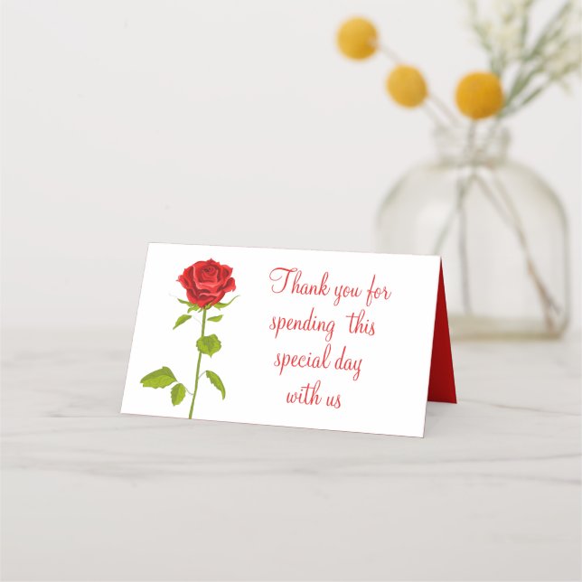 Blume der Blumenzwiebeln Dankeschön Botanische Rot Platzkarte (Vorderseite)