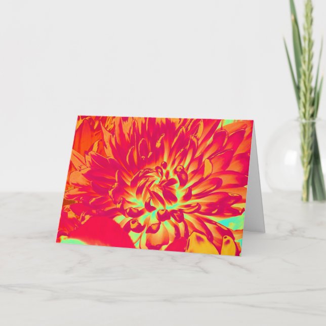 Blume der digitalen Kunst zum Geburtstag Karte (Vorderseite)