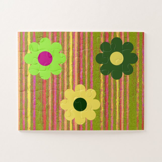 Blume der einfachen Streifen Puzzle (Horizontal)