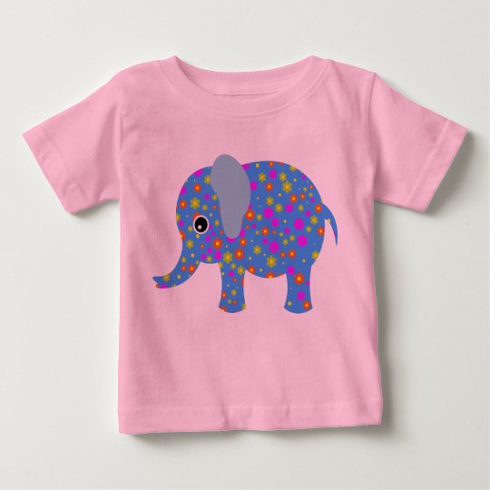 Blume der Elefant - Baby-feiner Jersey-T - Shirt