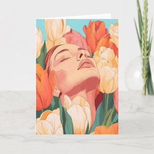 Blume der farbenfrohen Tulip Feiertagskarte