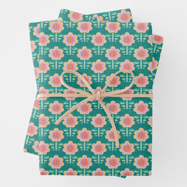 Blume der Federrückführung Geschenkpapier Set (Beispiel)