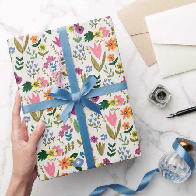 Blume der Fruchttuppchen, grau Geschenkpapier (Schenken)