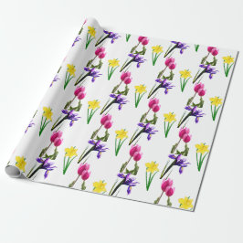 Blume der Frühlingssaison Irische Daffodien Handwe Geschenkpapier