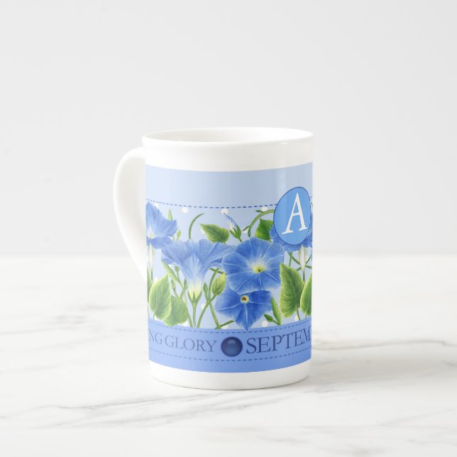 Blume der Geburt und Gem September Knochen China T Prozellantasse (Vorderseite Links)