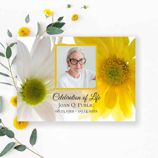 Blume der Gelben und Weißen Daisy Feier des Lebens Einladung (Von Creator hochgeladen)