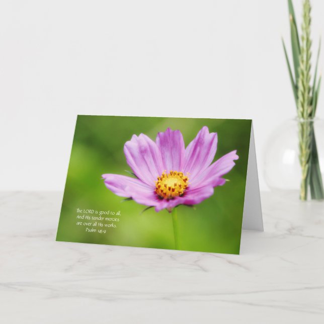 Blume der Glaube Rosa Blume und Schriftenkarte Karte (Vorderseite)
