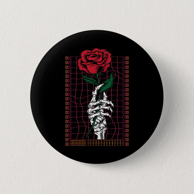 Blume der Handarbeit Gothic Style Button (Vorderseite)