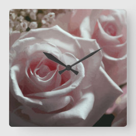 Blume der hübschen Rose Quadratische Wanduhr