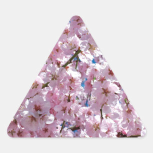 Blume der Japanischen Kirsche Dreieckiger Aufkleber