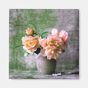 Blume der Koralle in Grauvase Pink Orange Magnet