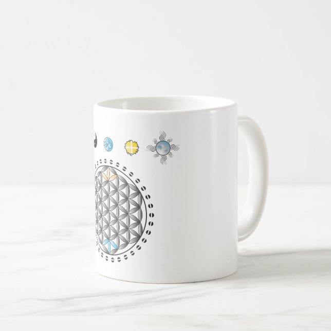 Blume der Leben-Göttlichkeit in der Natur-Tasse Kaffeetasse (VorderseiteRechts)