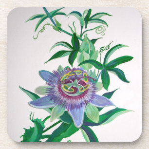 Blume der Leidenschaft Botanische Kunst Untersetzer