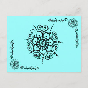 Blume der Liebe (Henna) (Turqoise) Postkarte