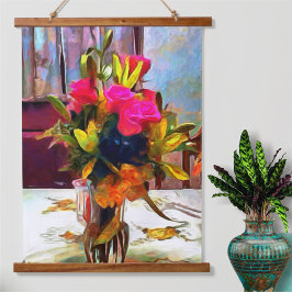 Blume der Liebe PM0001 Wandteppich Mit Holzrahmen