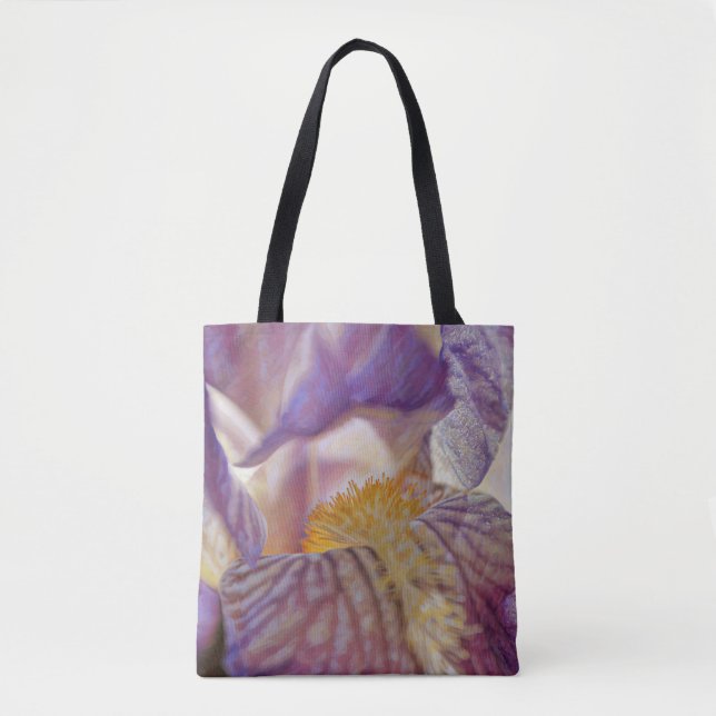 Blume der Lila Iris-Tasche Sprichwörter Tasche (Vorderseite)