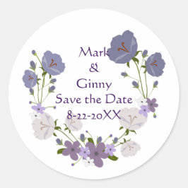 Blume der lila Orchideen Save the Date Runder Aufkleber