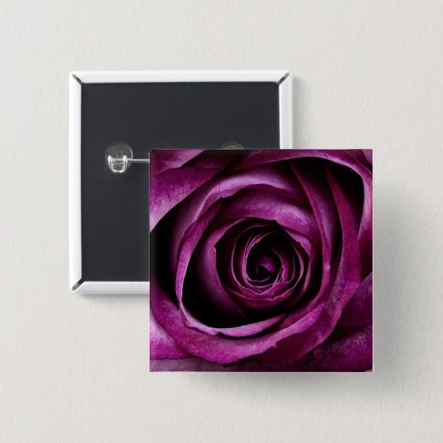 Blume der lila Rose Button (Vorne & Hinten)
