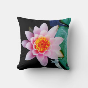 Blume der Lilie (Pink und Orange) Kissen