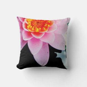Blume der Lilie (Pink und Orange) Kissen