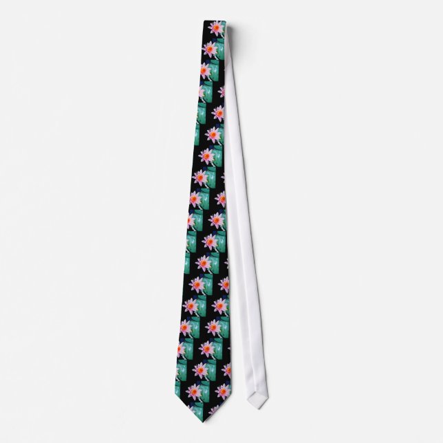 Blume der Lilie (Pink und Orange) Krawatte (Vorderseite)