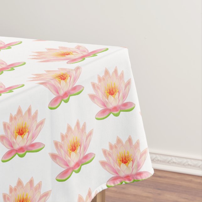 Blume der Lilie, rosa, auf weißem Tablett Tischdecke (Beispiel)