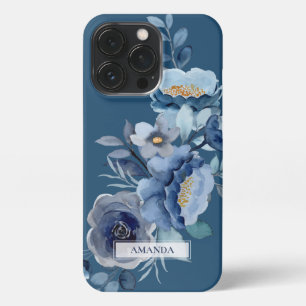 Blume der Marine   Personalisierter Name iPhone 13 Pro Hülle