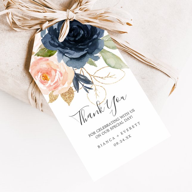 Blume der Marine | Weißes Dankeschön für Ihre Unte Geschenkanhänger (Von Creator hochgeladen)