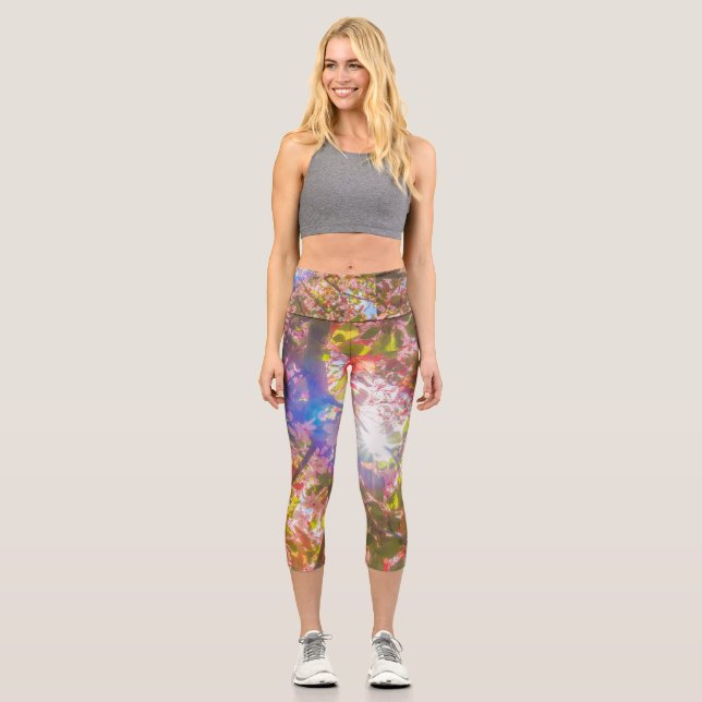 Blume der Natur blühen Sonnenlicht Capri Leggings (Vorderseite)