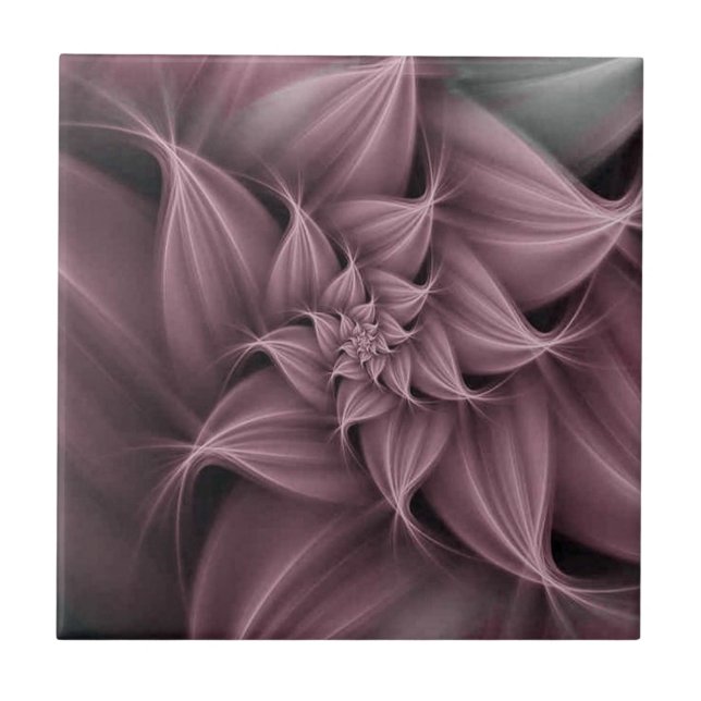 Blume der phantastischen Rose Fraktal Fliese (Vorderseite)
