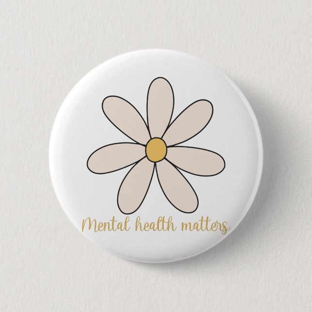 Blume der psychischen Gesundheit Button (Vorderseite)