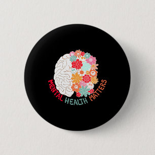 Blume der psychischen Gesundheit Hirn Selbstmordge Button