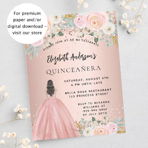 Blume der Quinceanera-Rose ziehen Einladung zum Ha