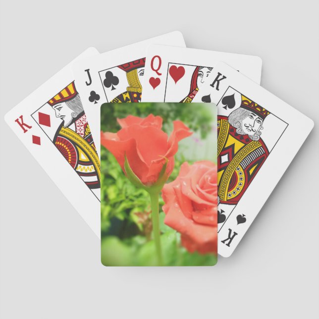 Blume der romantischen Rose Spielkarten (Rückseite)
