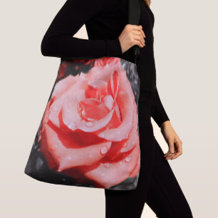 Blume der romantischen Rose Tragetaschen Mit Langen Trägern