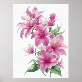 Blume der rosa Orientalie Poster