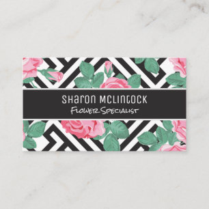 Blume der Rose Geometrisches Muster Visitenkarte