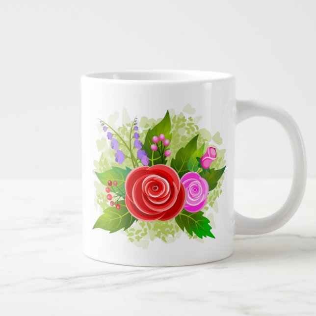 Blume der Rose Jumbo-Tasse (Rechts)