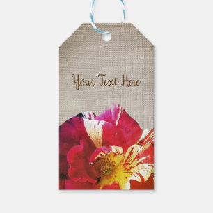 Blume der Rose, Rustikale Leinwand - benutzerdefin Geschenkanhänger