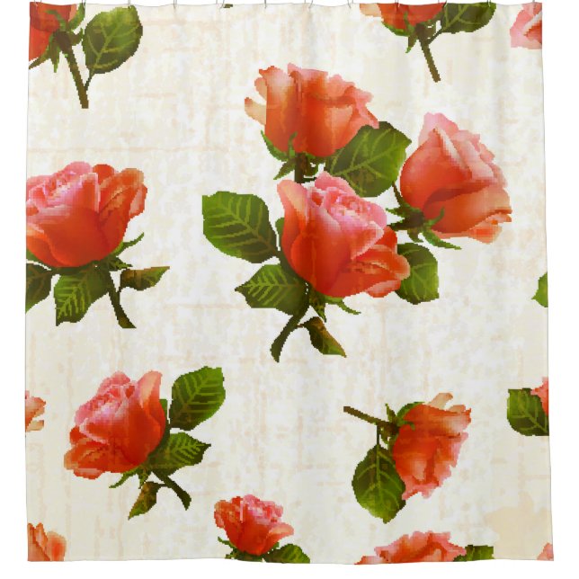 Blume der Rose, Vintager Hintergrund. Duschvorhang (Vorderseite)