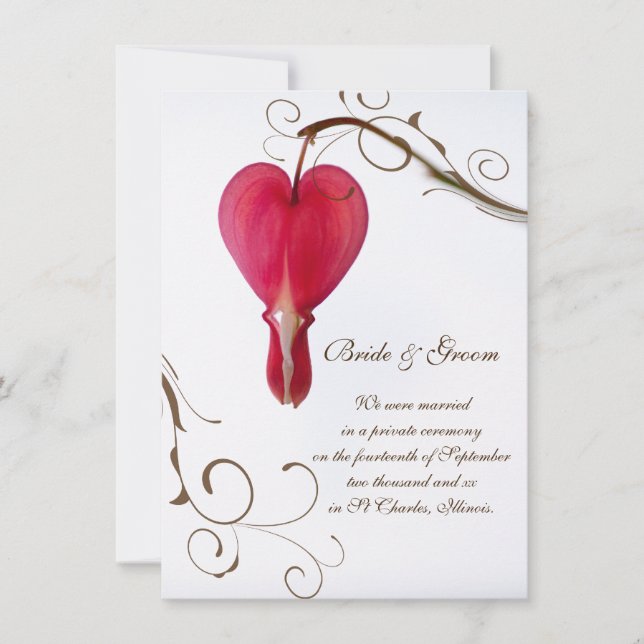 Blume der Rotblutungen Heirat / Elopement Ankündigung (Vorderseite)